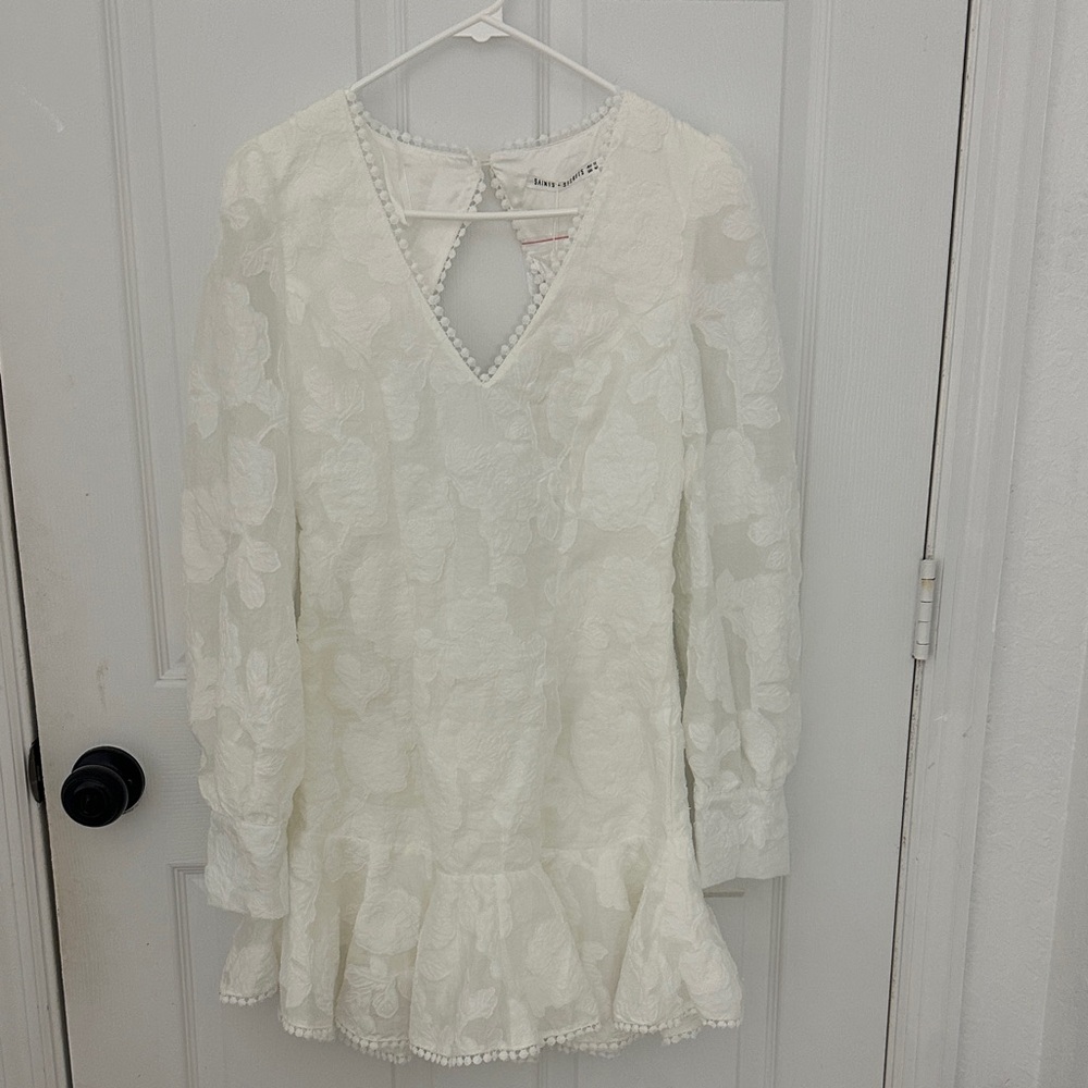 Chic Ivory Floral Mini Dress